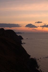 Scenic view of sea at sunset