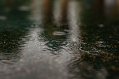 Surface level of wet footpath in rainy season