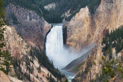 High angle view of waterfall