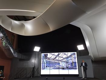 Low angle view of illuminated building