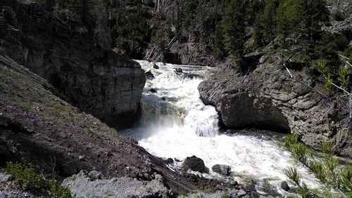 Scenic view of waterfall