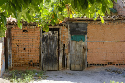 Houses made of clay and cement on the banks of the grand paraguacu river. cachoeira, bahia, brazil.