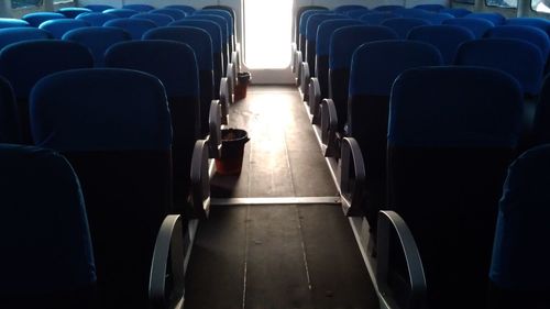 Empty seats in train