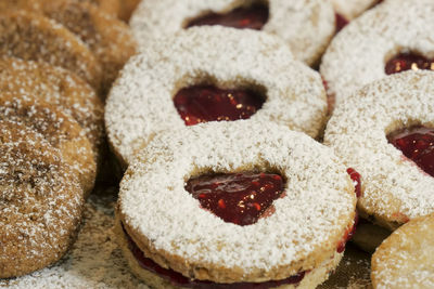 Close-up of jam cookies