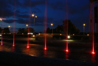 Light trails on street at night