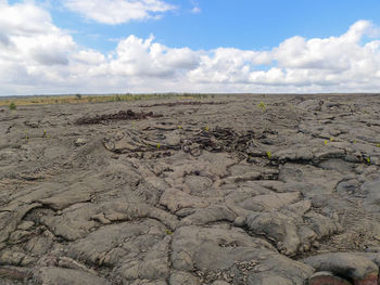 Scenic view of land against sky