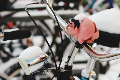 Close-up of toy bicycle