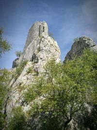 Low angle view of rock formation