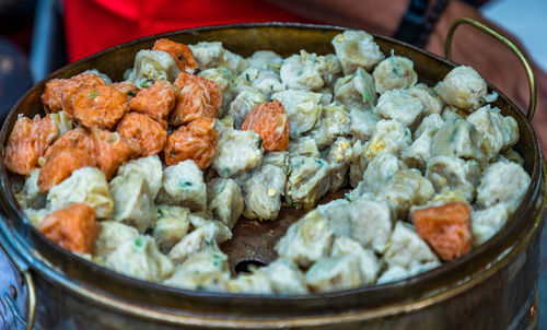 High angle view of food in container