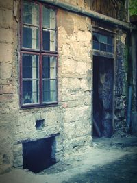 Old building with windows in background