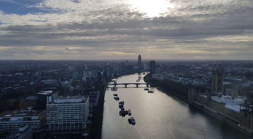 High angle view of city