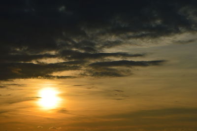 Scenic view of dramatic sky during sunset