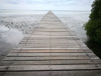 Pier over sea against sky