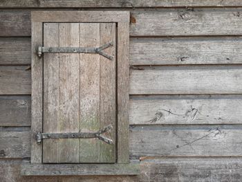 Close-up of closed wooden door