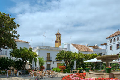 A plaza in the centre of the old town of estepona, costa del sol, spain.