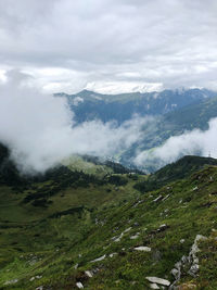 Scenic view of mountains against sky