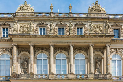 Low angle view of historic building against sky