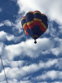 Low angle view of hot air balloons