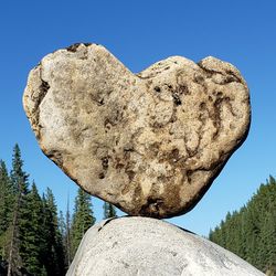 A heart shaped stone standing by the river side