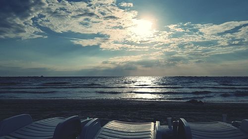 Scenic view of sea during sunset