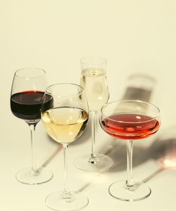 Close-up of wineglass on table