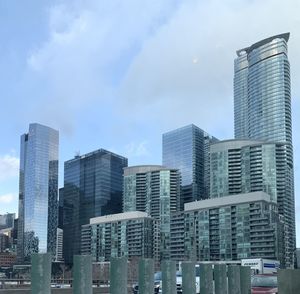 Low angle view of buildings against sky