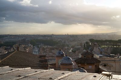 High angle view of buildings in city