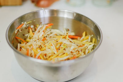 Close-up of noodles in bowl