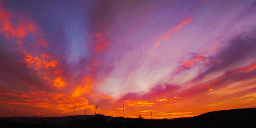Low angle view of dramatic sky during sunset