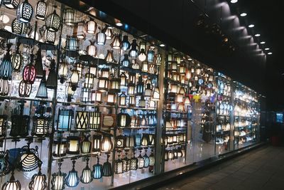 Interior of illuminated store