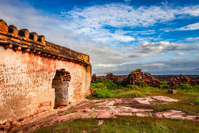 Ancient temple with mountain background at morning