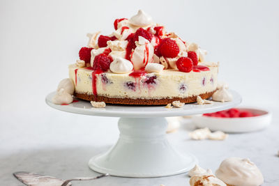 Close-up of dessert on table