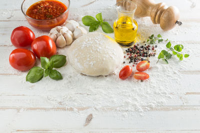 Close-up of ingredients on table