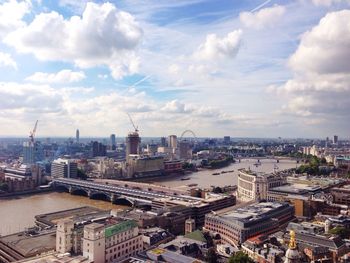 City against cloudy sky