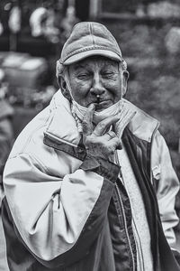 Portrait of man wearing mask