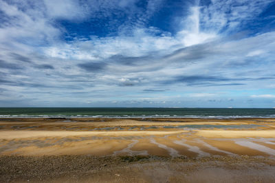 Scenic view of beach against sky