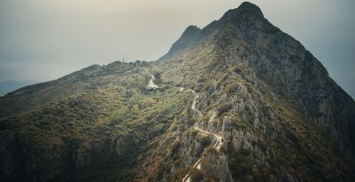 Low angle view of mountains against sky