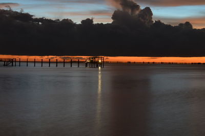 Scenic view of sea against sky at sunset