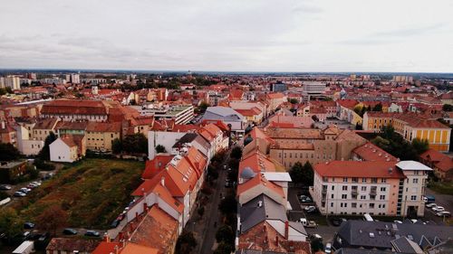 High angle view of town