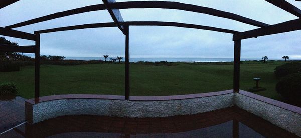 View of sea against cloudy sky