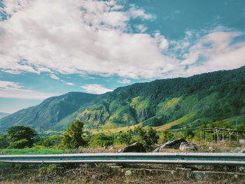 Scenic view of mountains against sky