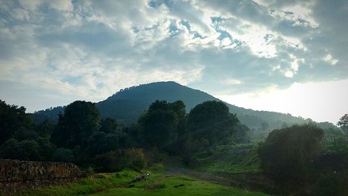 Scenic view of mountains against sky