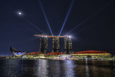 Illuminated city at night