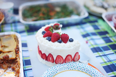 Close-up of cake on table