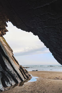 Scenic view of beach against sky