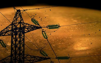Low angle view of power lines