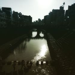 View of river with buildings in background