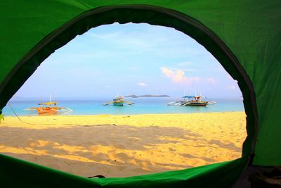 Boats in sea