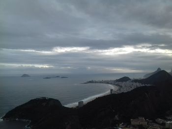 High angle view of beach against sky