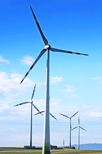 Wind turbines on landscape